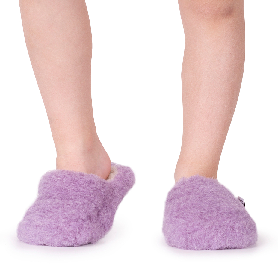 Kids’ wool TV slippers Purple
