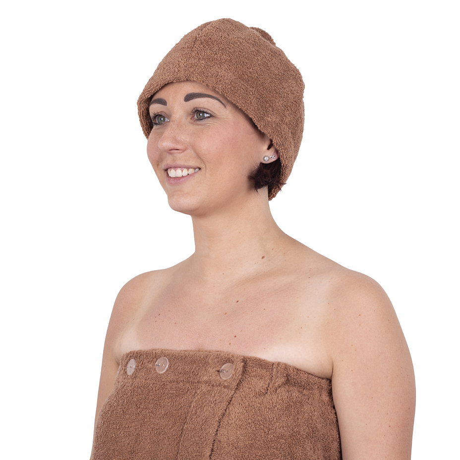 Cotton terry sauna cap