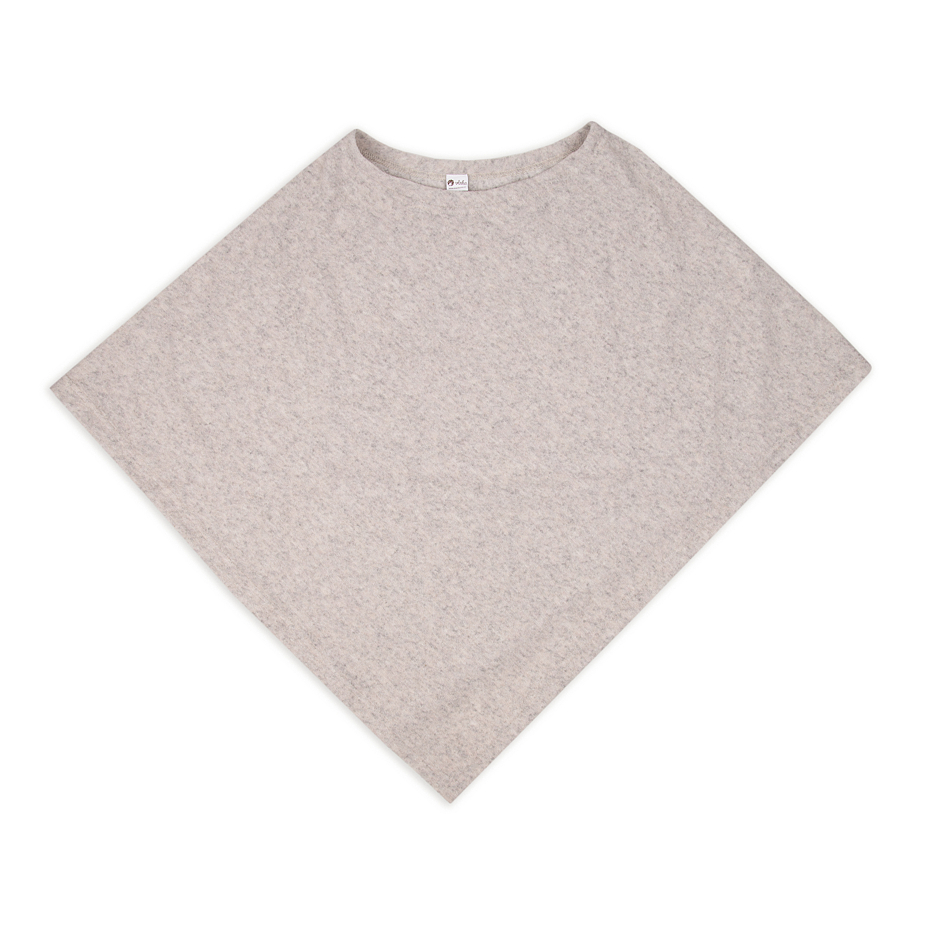 Wool poncho Light grey