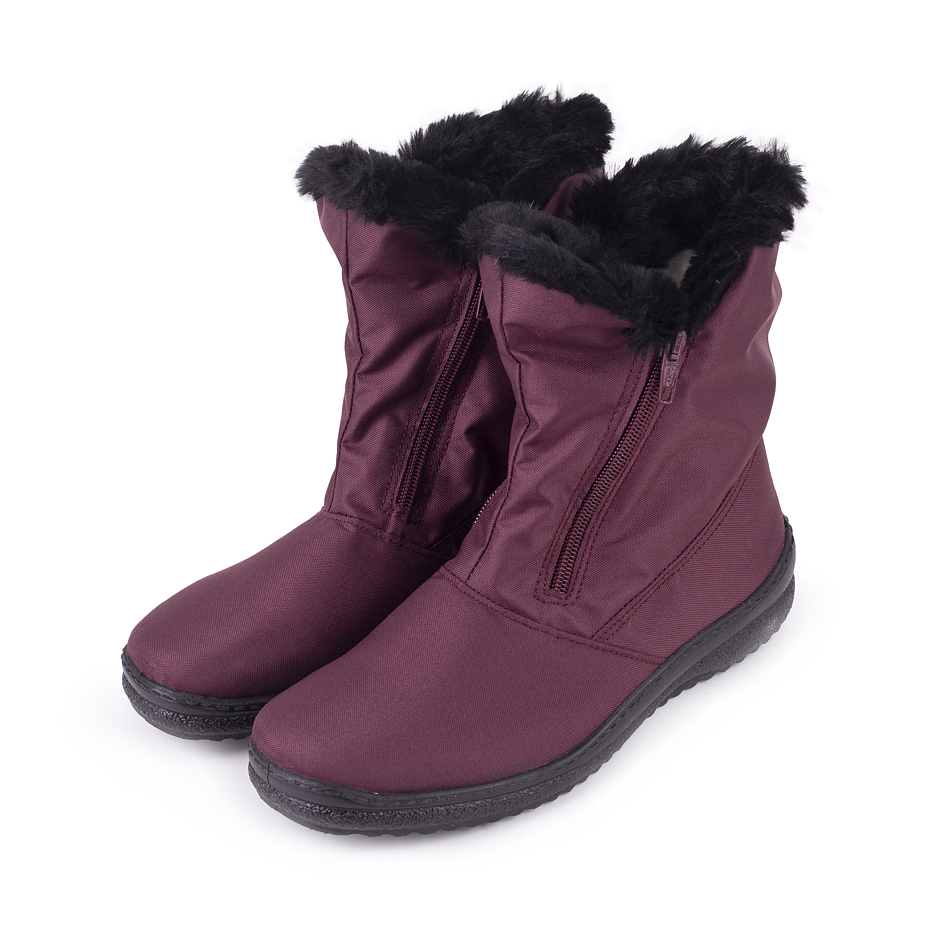 Women's Zippered Snow Boots Red