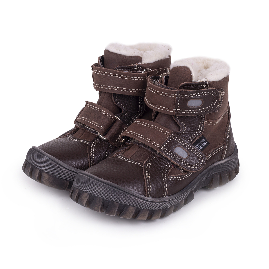 Kids’ Bobo Winter Boots with Sheep Wool Brown