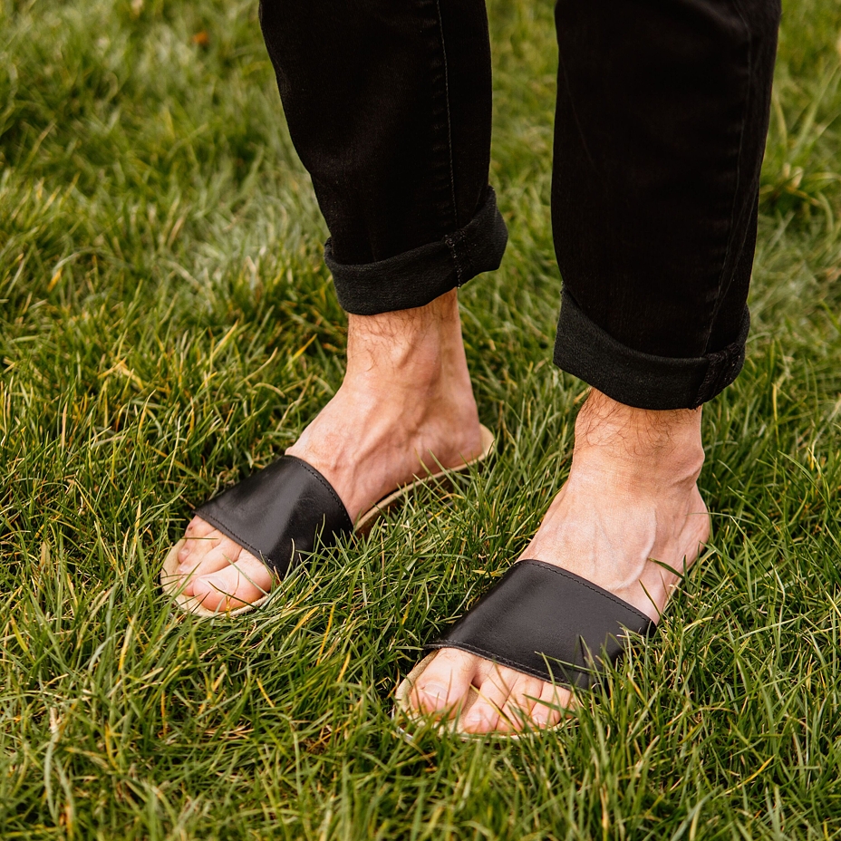 Men's Trepky Orthopaedic Cork Sliders Black