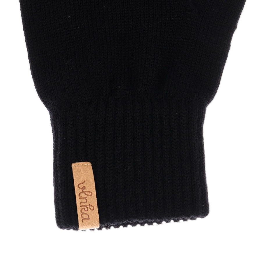 Finger Merino wool gloves Black