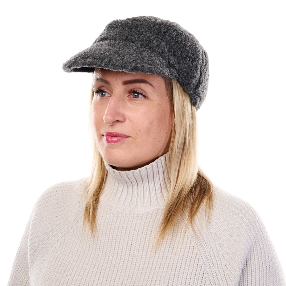 Wool Cap with Ear Flaps Dark Grey