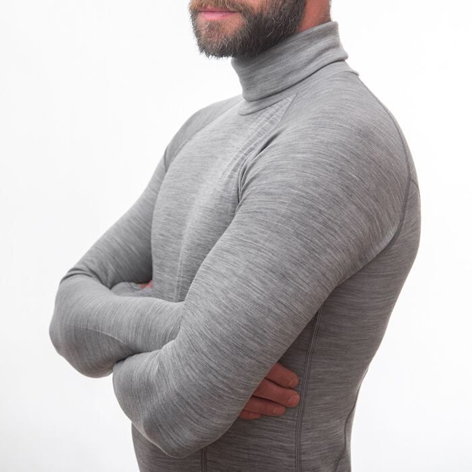 Men’s Sensor Merino Bold Performance Roll Neck Top Cool Grey