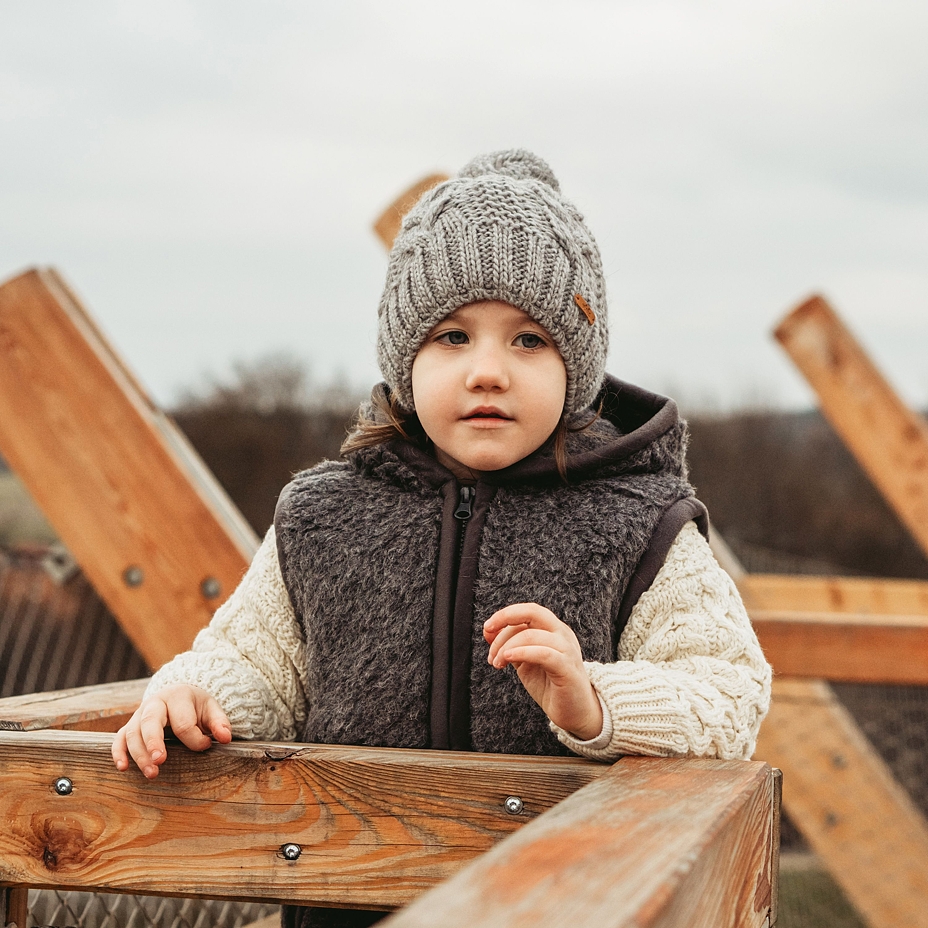 Vlnka Kids’ Wool Beanie V15 Grey