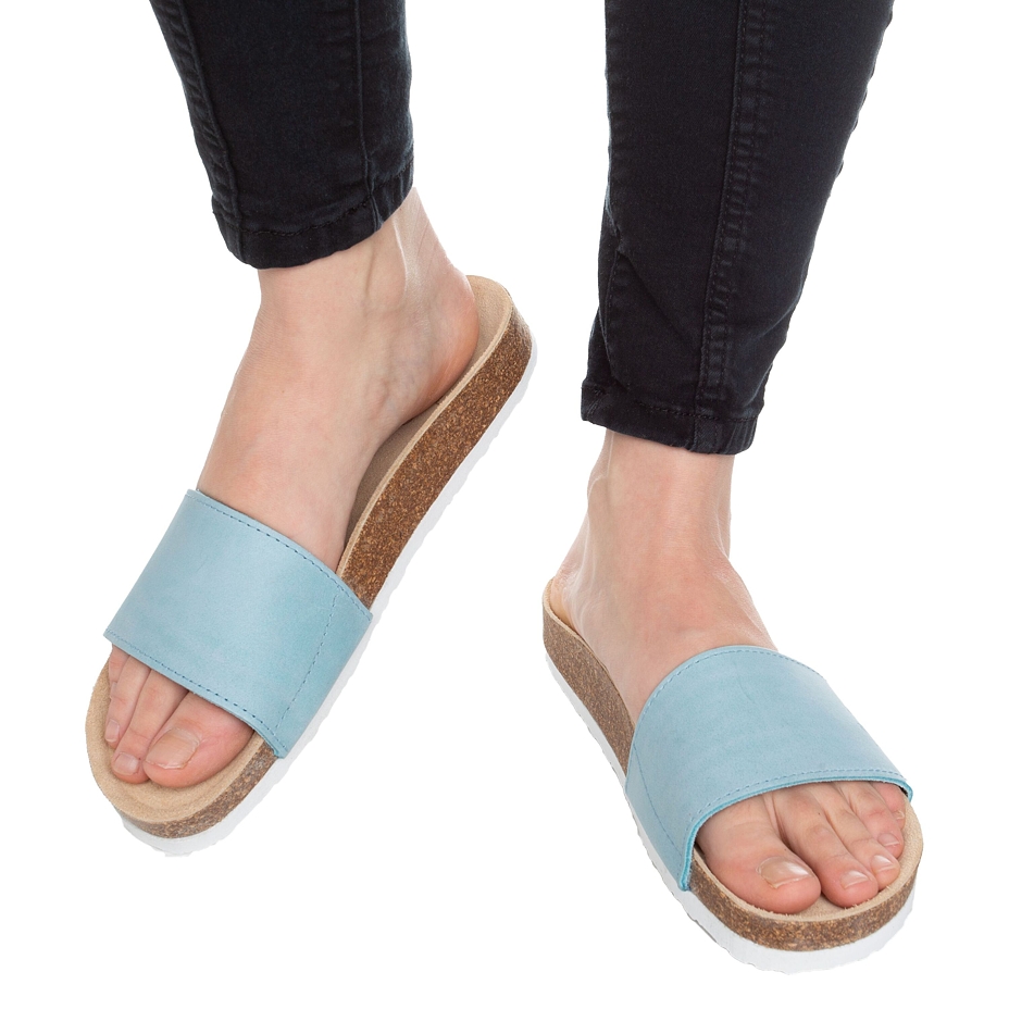 Women's Trepky Orthopaedic Cork Sliders Blue