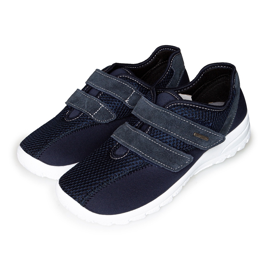 Women's breathable orthopedic sneakers with velcro Blue