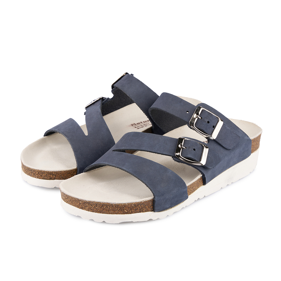 Women’s Sarlota Orthopaedic Cork Wedge Sliders Blue