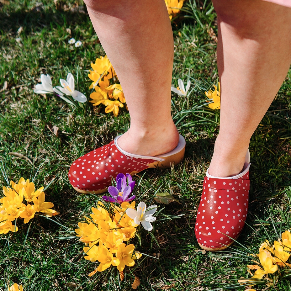 Women's Anatomic Clogs Red Polka Dot