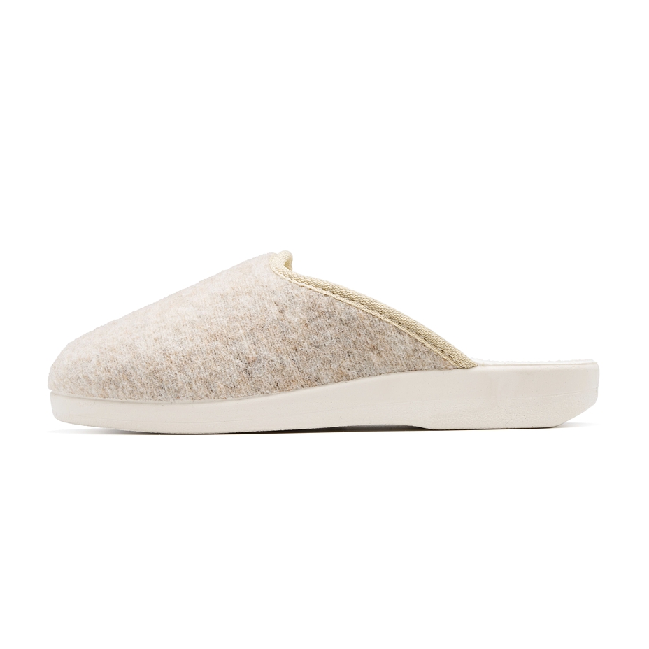 Wool felt Mule Slippers Beige