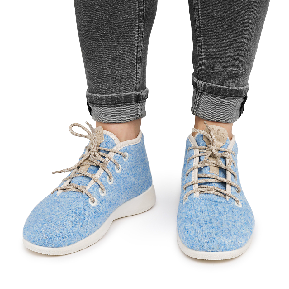 Woolee High-Top Wool Trainers Blue