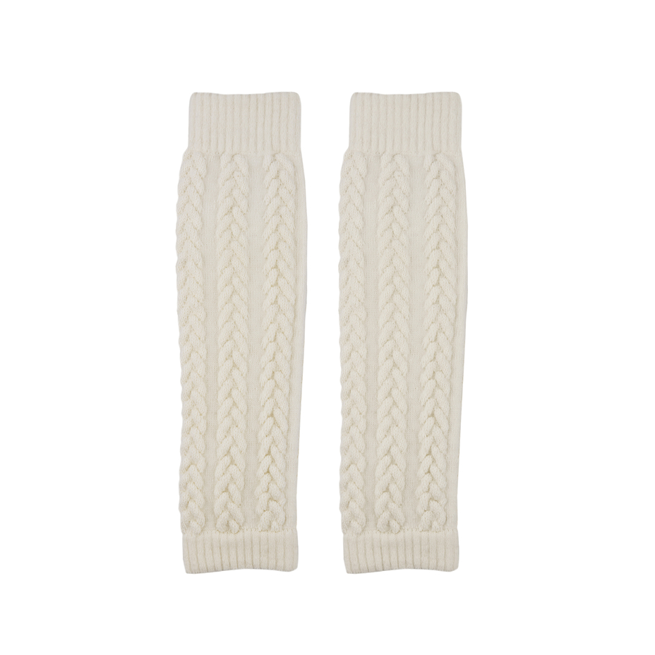 Traditional Merino Wool Leg Warmers White