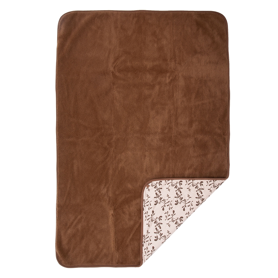 Merino wool blanket with camel wool and lining double layer brown