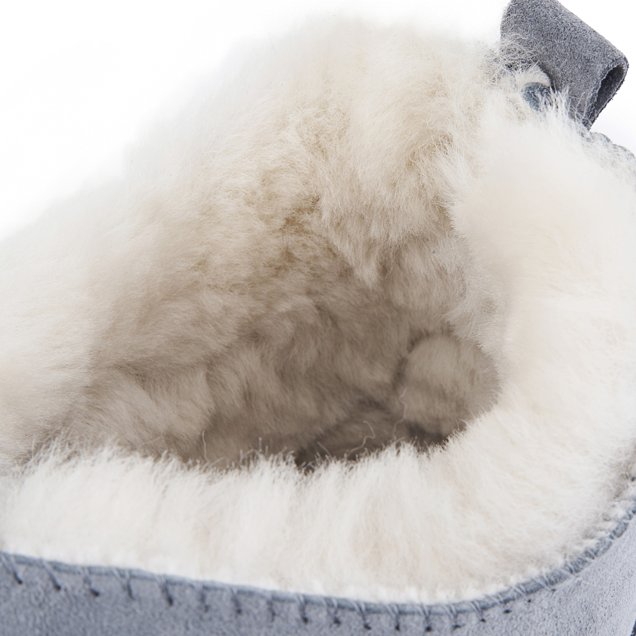 Women’s Andy Leather Slippers with Wool Lining Blue