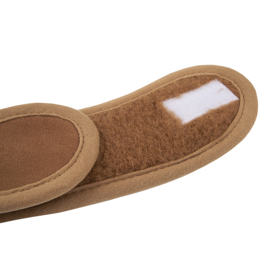 Merino wool neck warmer with camel wool brown