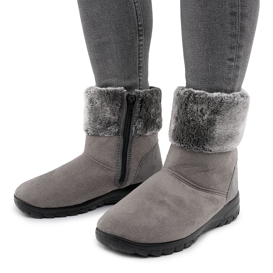 Anita Women's Sheepskin Winter Ankle Boots - Grey