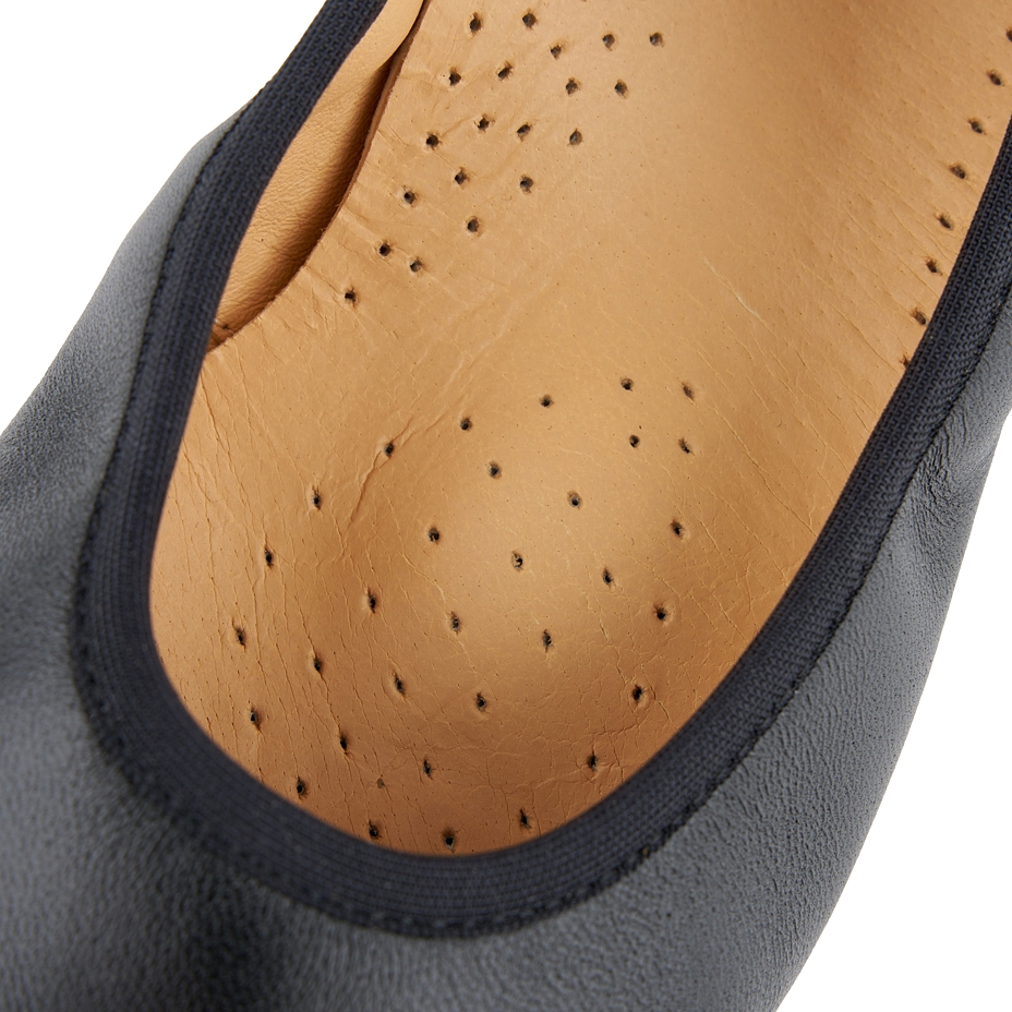 Women's orthopaedic leather ballerina flats Vanda black