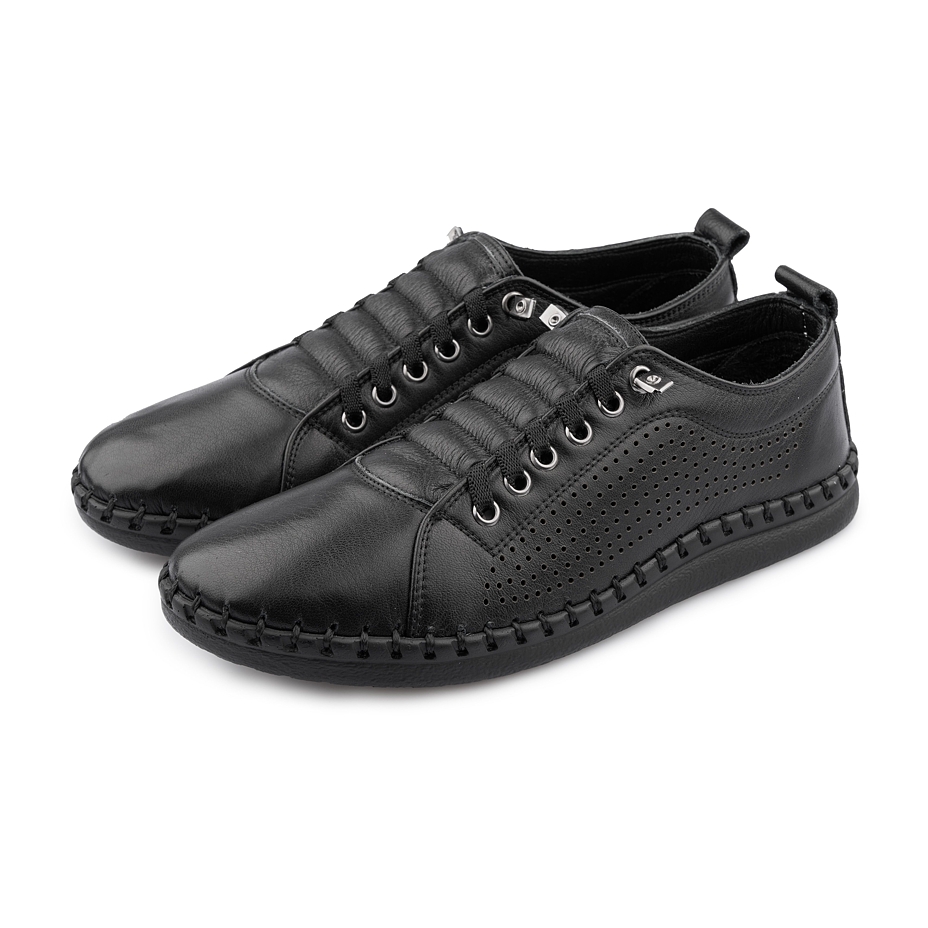 Women's elastic leather sneakers Radana black