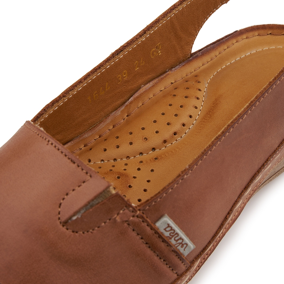 Women's orthopaedic leather sandals Vilma brown