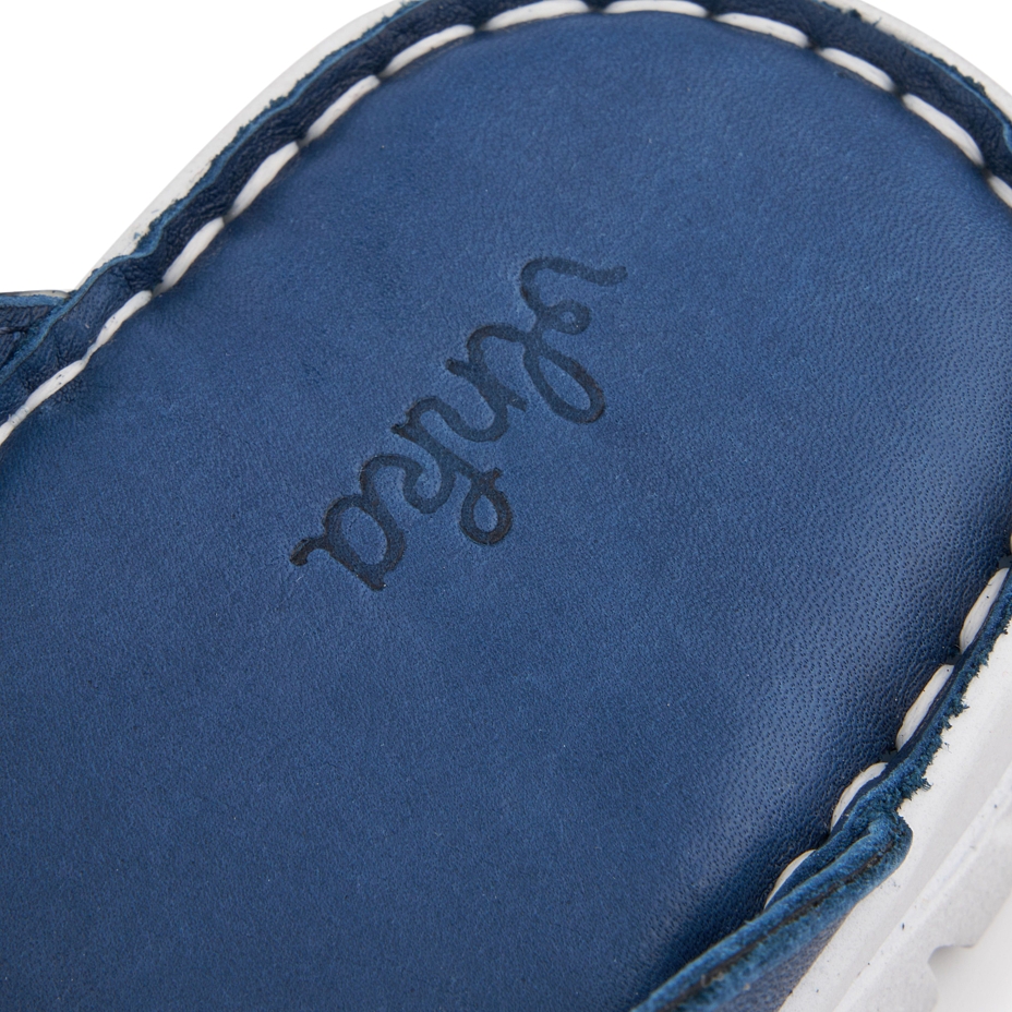 Women's leather slip-on shoes Klaudia dark blue