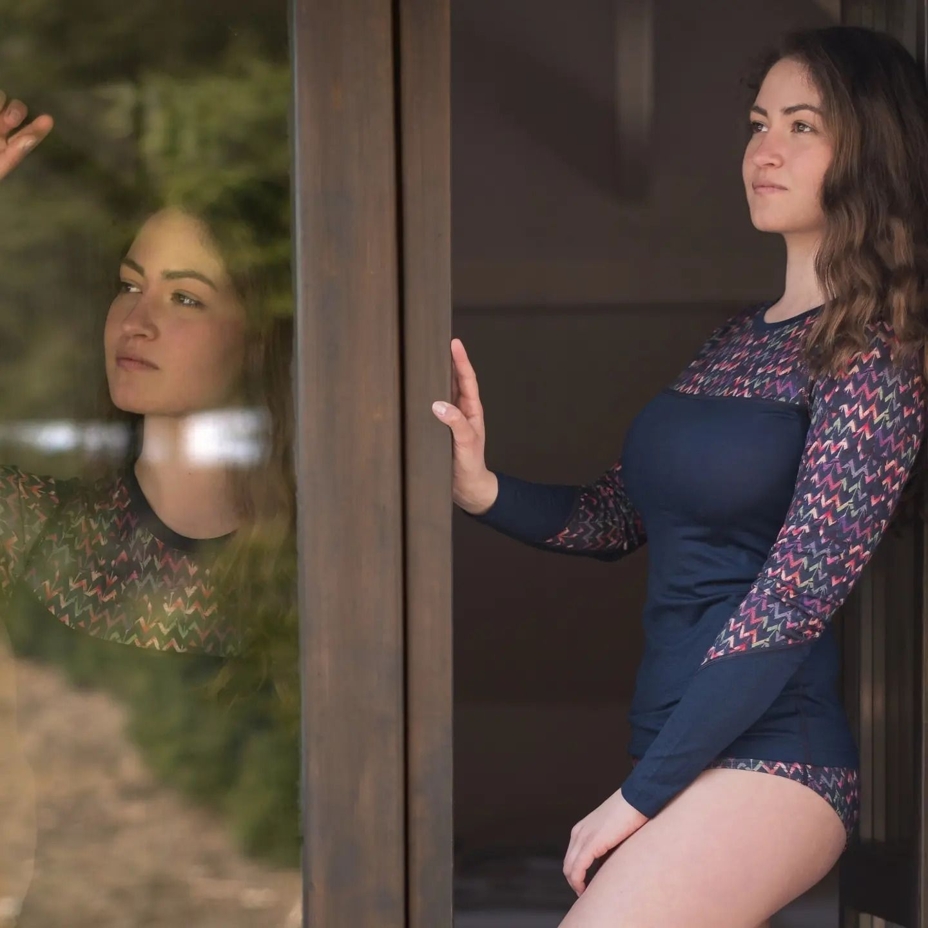 Women’s Sensor Merino Impress Performance Top Blue/Origami