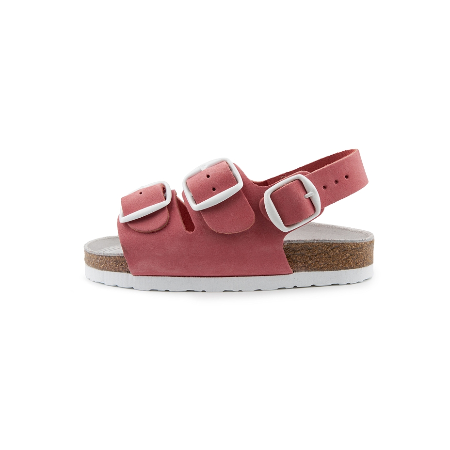 Children's cork leather sandals, pink