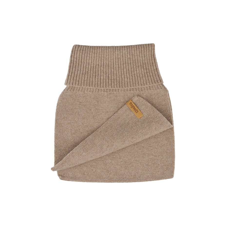 Children's Wool Neck Warmer Turtleneck Merino with Cashmere Brown