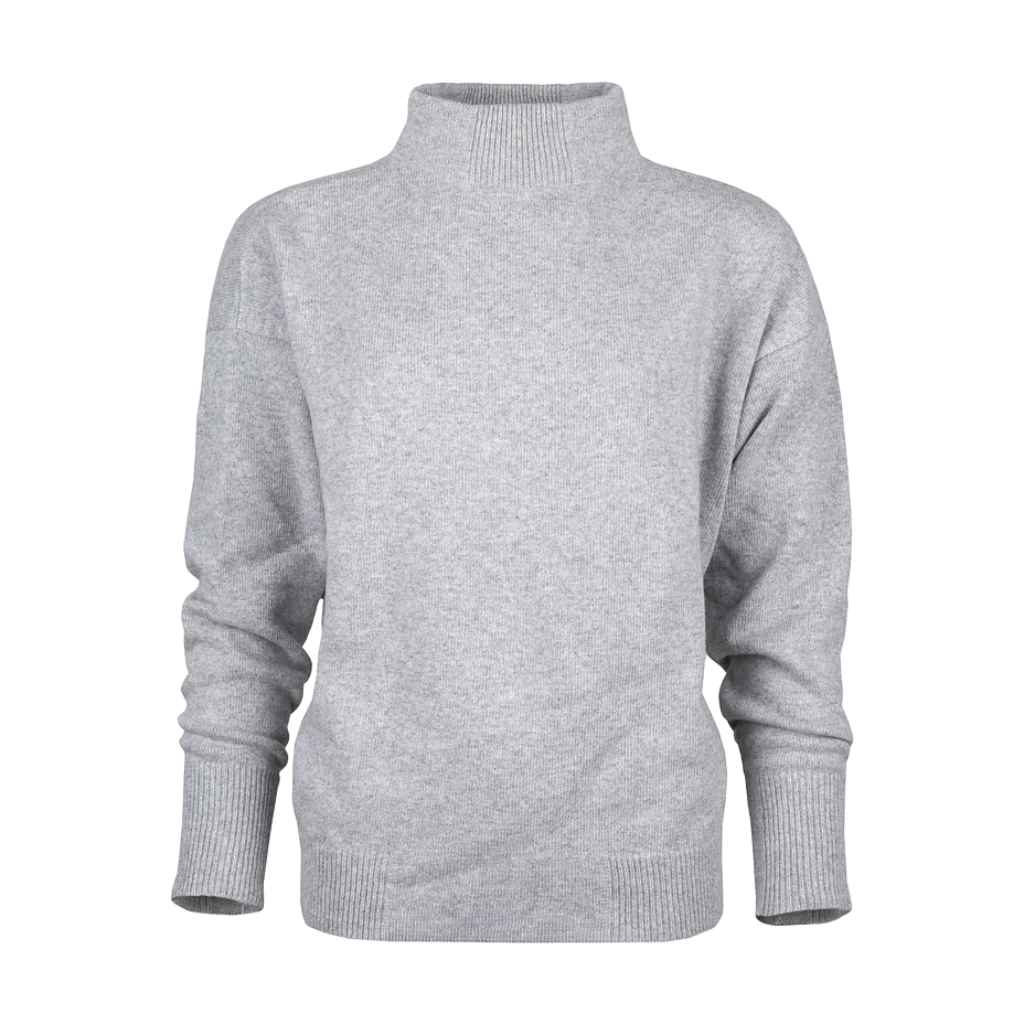 Merino Wool Turtleneck with Cashmere Ampio Gray
