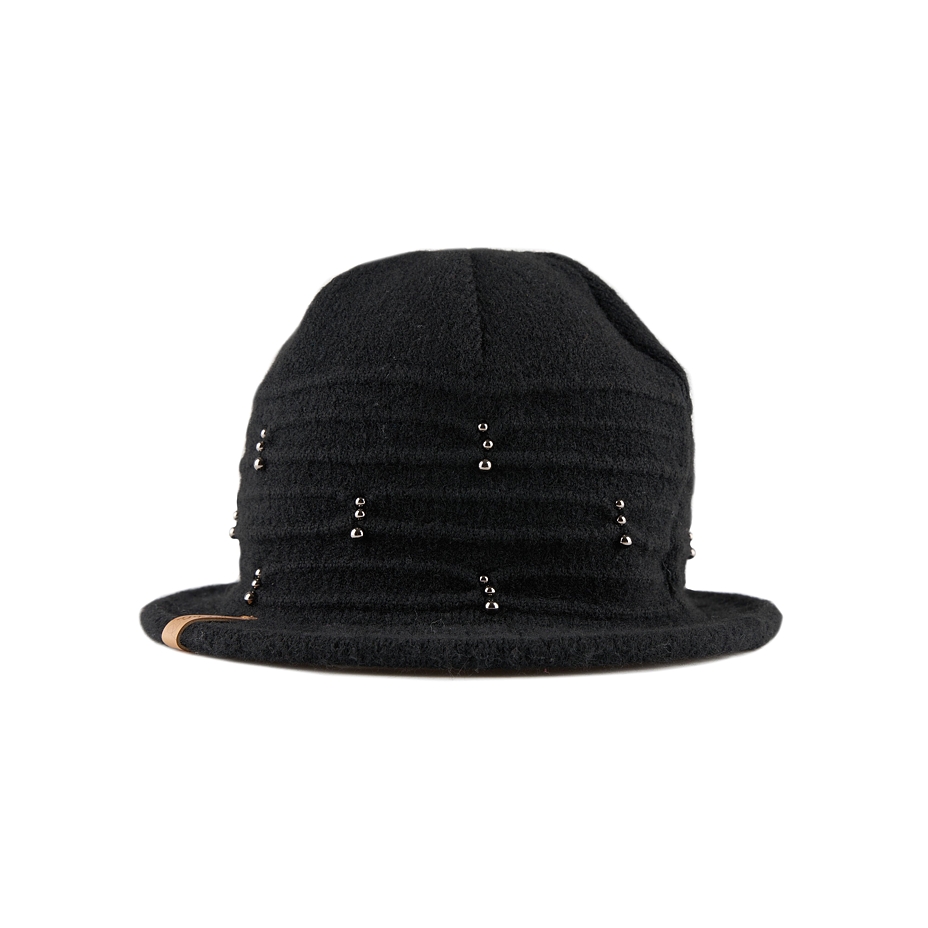 Women's Hat with Sheep Wool Black