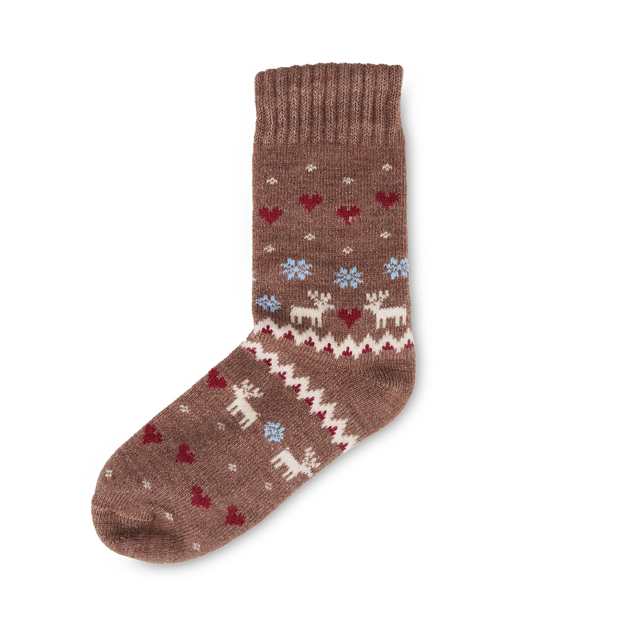3 pairs of socks Merino sheep wool reindeer love