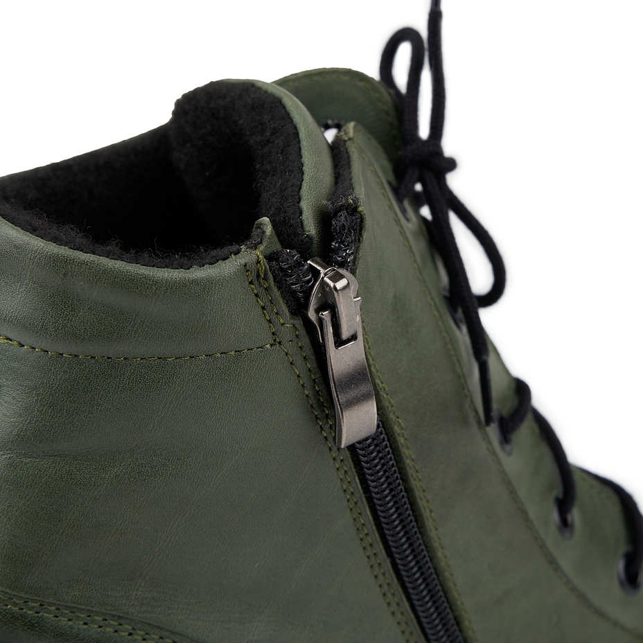 Women's Leather Shoes with Wool Felt Zoe Green