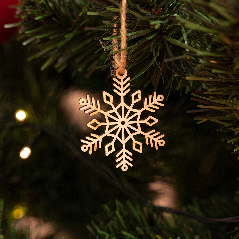 Set of wooden Christmas ornaments 5 pcs