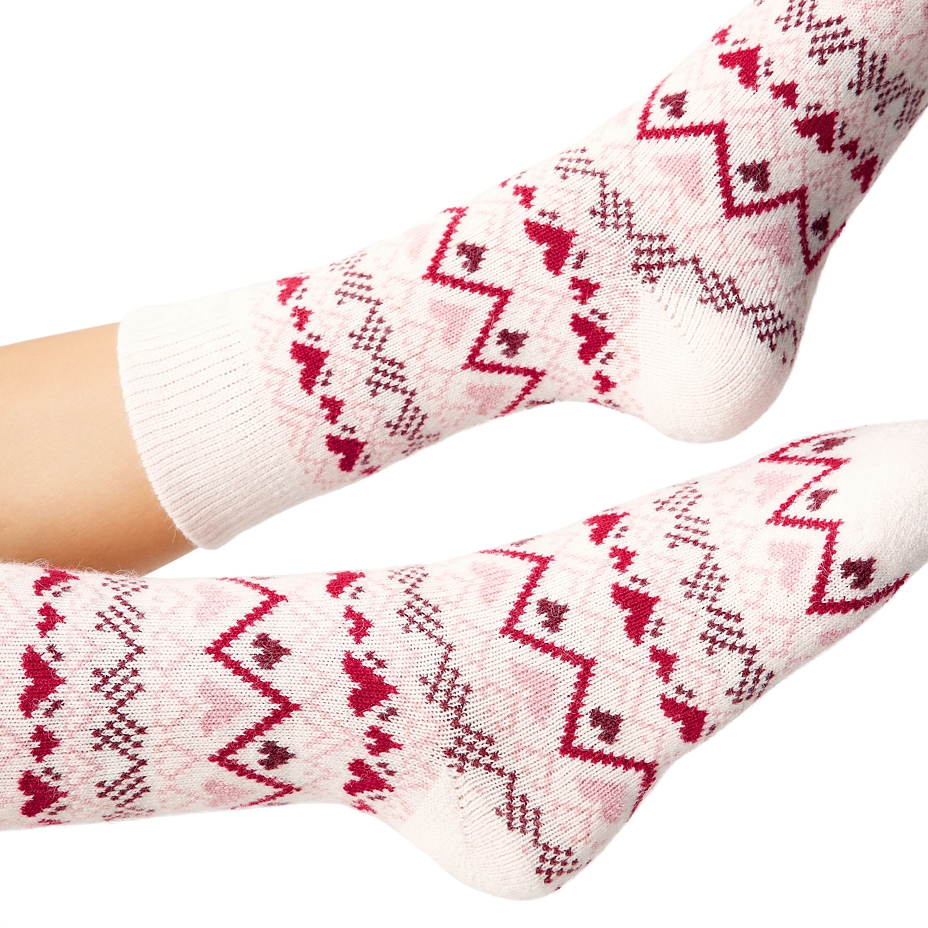 3 pairs of socks with sheep wool Merino heart