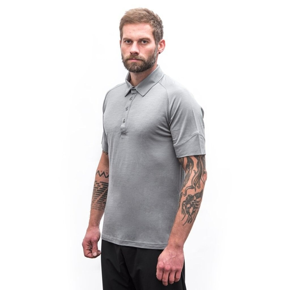 Men's T-shirt with collar Sensor Merino Active POLO gray