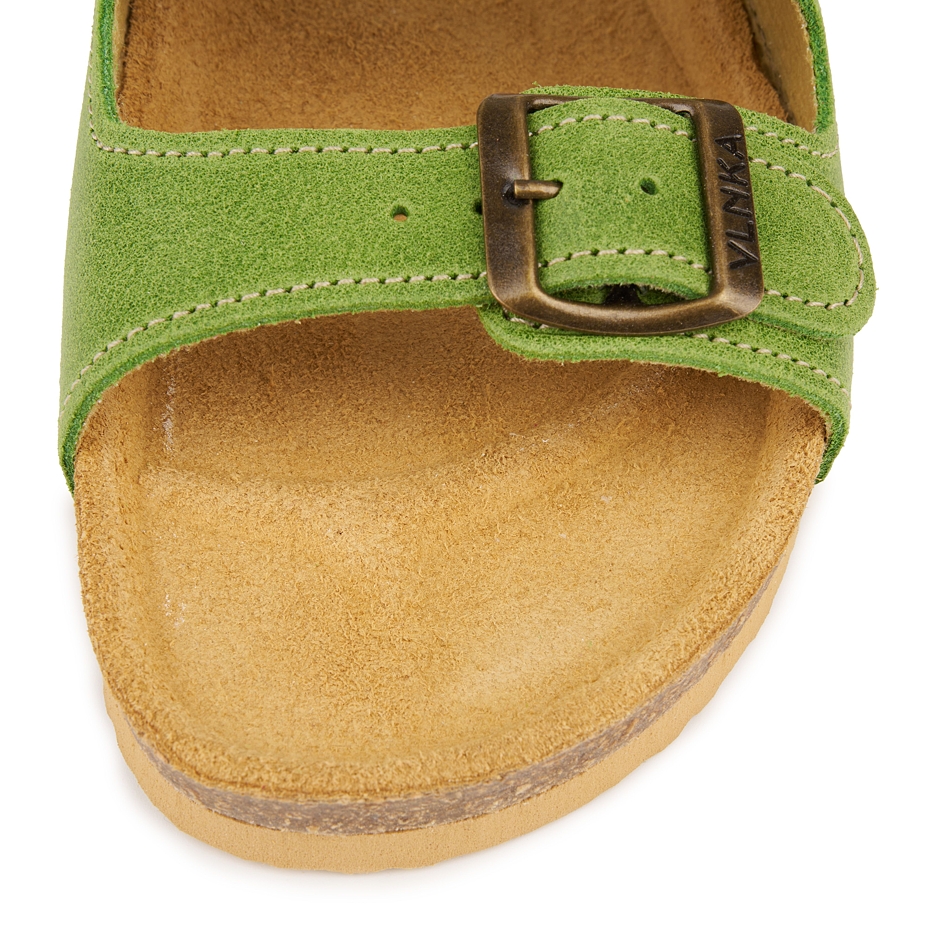 Women's anatomical cork slip-on shoes Linda light green