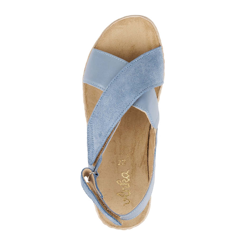 Women's leather sandals Danka blue