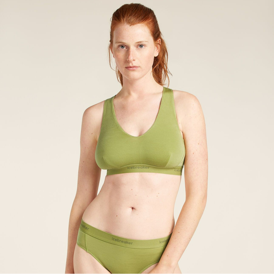 Merino bra 125 Cool-Lite Sprite Racerback Bra Icebreaker Olive