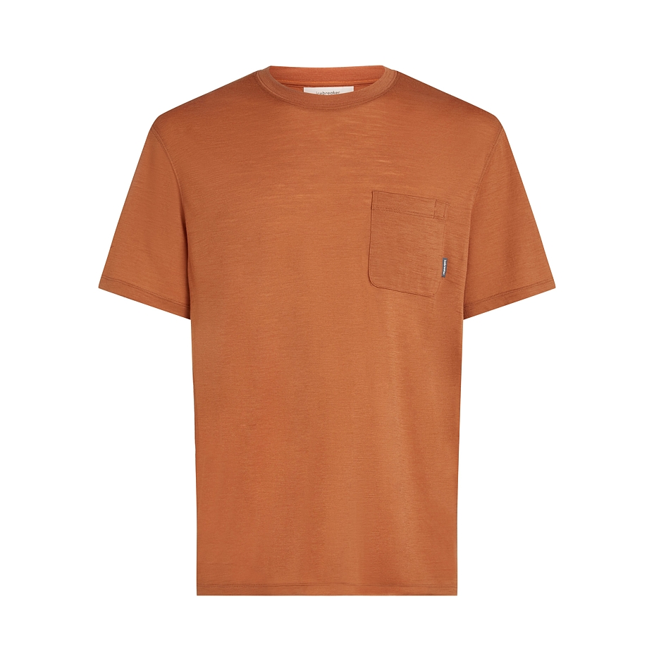 Men's T-shirt Merino 150 Tech Lite SS Relaxed Pocket Tee Icebreaker Dusty Clay
