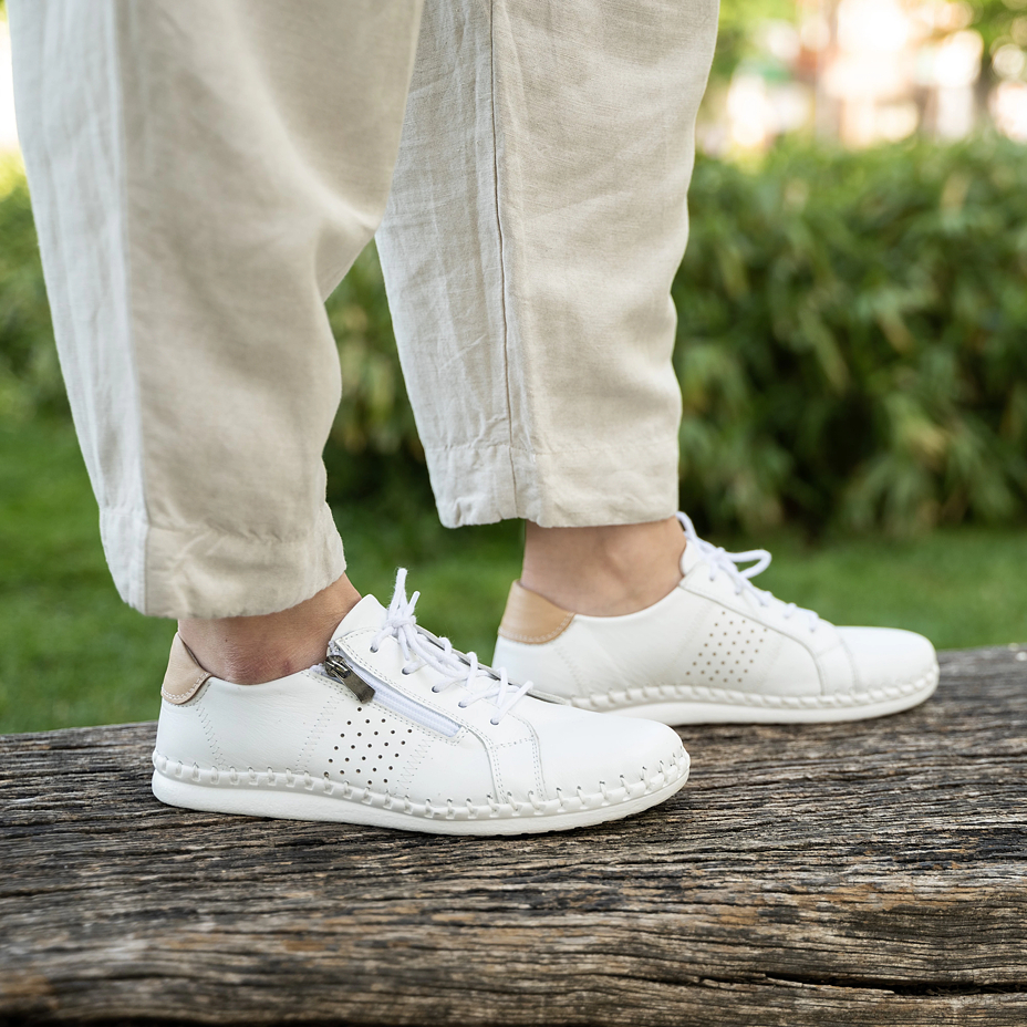 Women's leather sneakers Tabita white