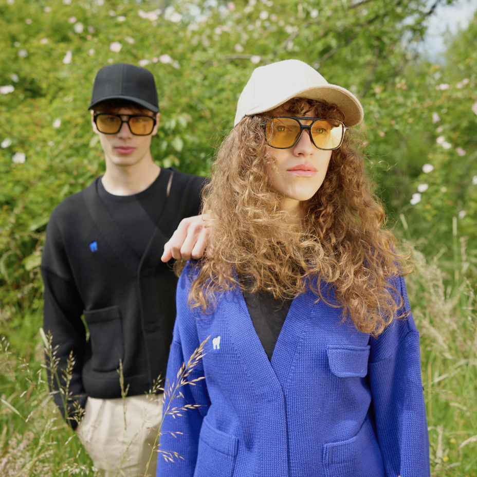 Merino Woolee Capsule wool cap beige/blue