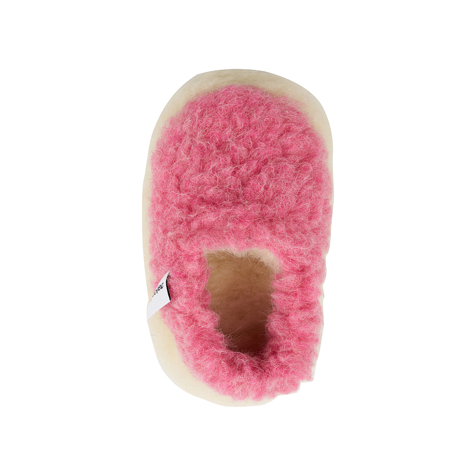 Children's low TV sheep wool slippers pink