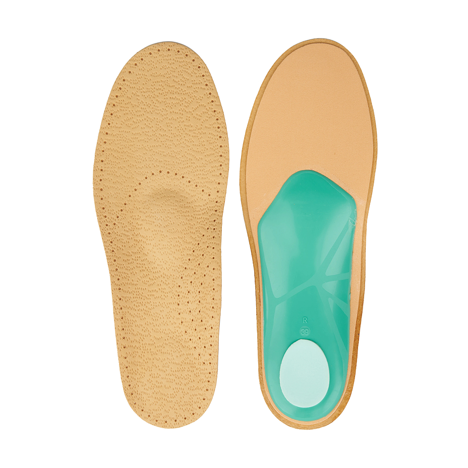 Orthopedically shaped leather inserts