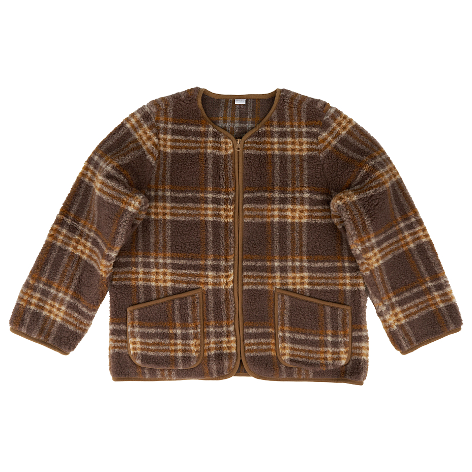 Women's wool jacket checkered brown