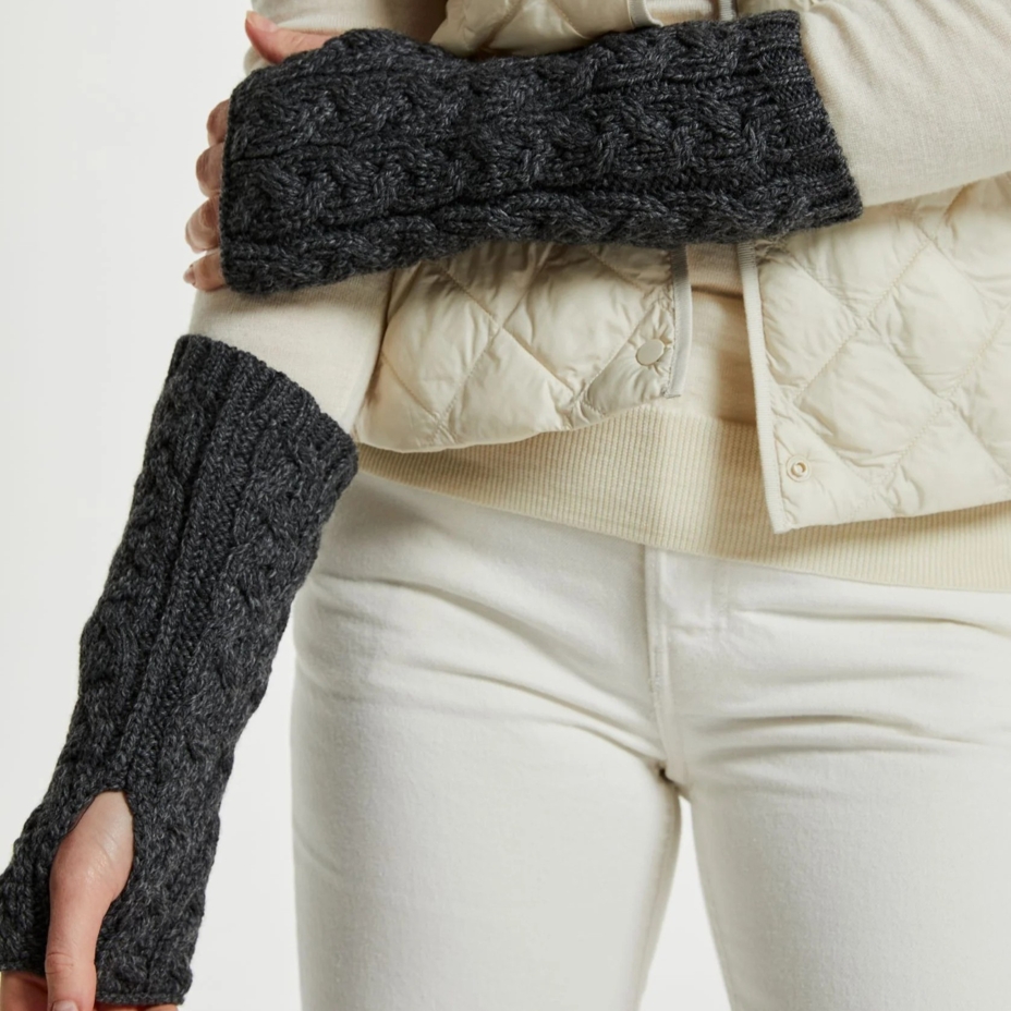 Wool winter hand warmers Supersoft Merino dark grey