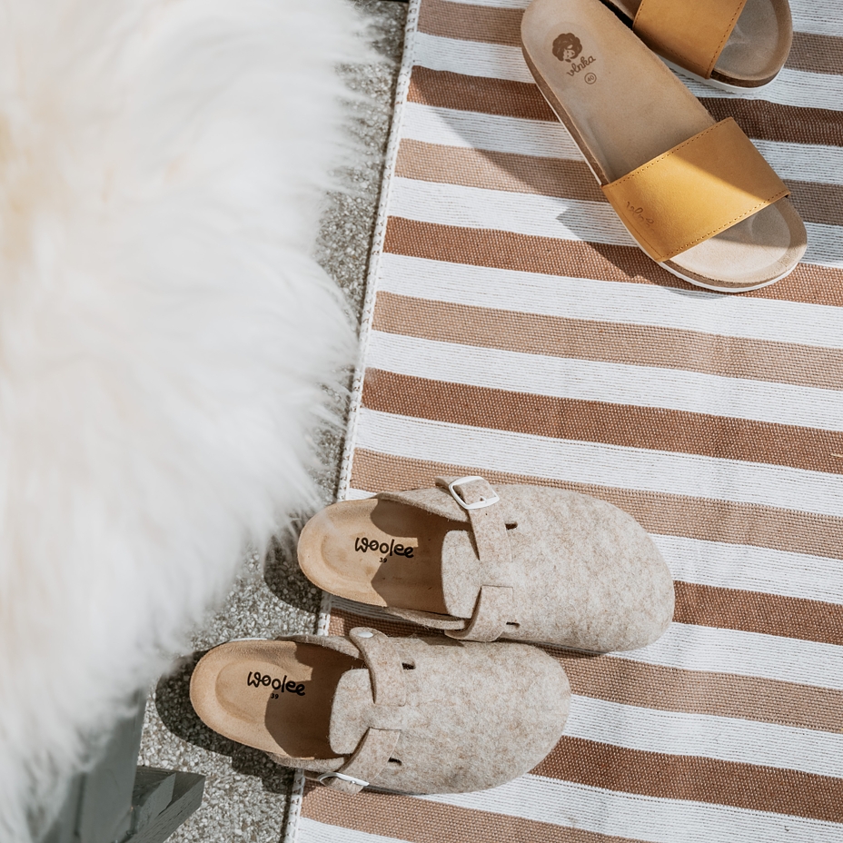 Cotton Rug Brown Stripe