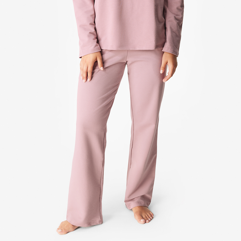 Women's cotton elastic waist sweatpants pink