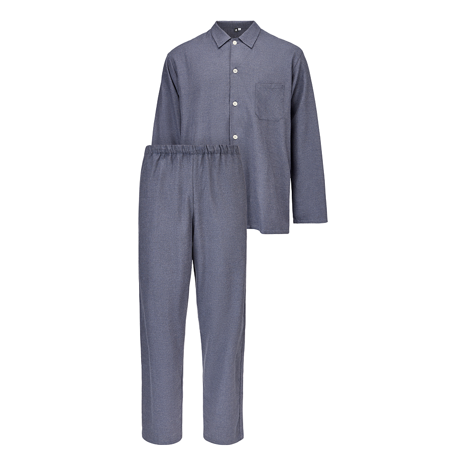 Men's flannel pajamas with Merino wool stripe