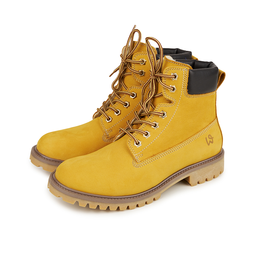 Fluffy farmer's boots Woolee Yellow
