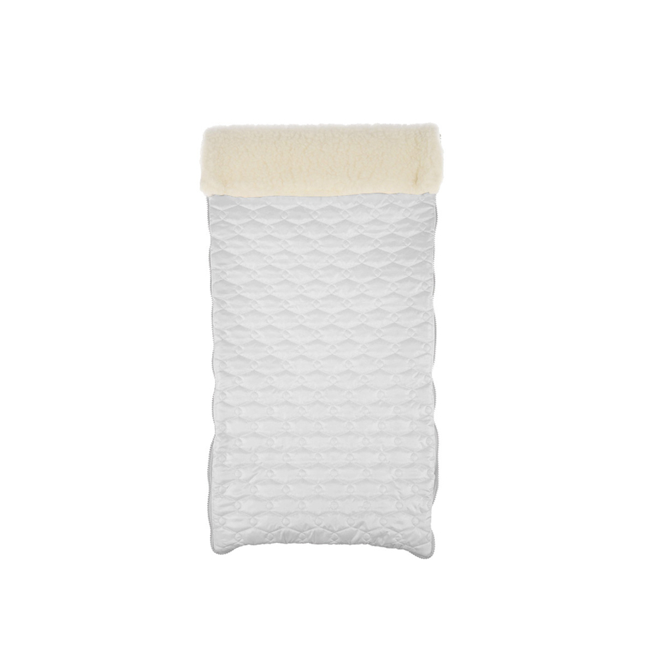 Baby footmuff with Merino wool white